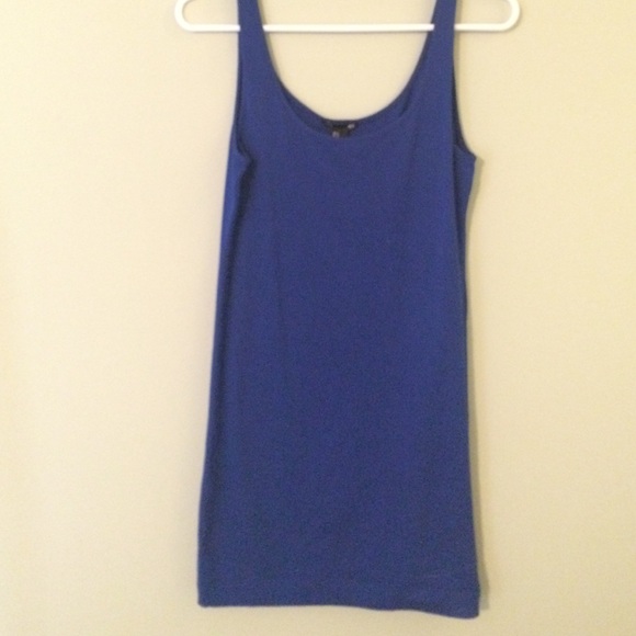 H&M basic long blue tank
