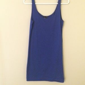 H&M basic long blue tank