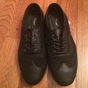 Black lace oxfords