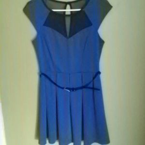 Blue and black dress