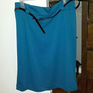 Teal Pencil Skirt w/ Belt