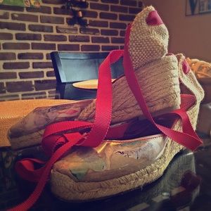 Authentic Christian Louboutin espadrilles.