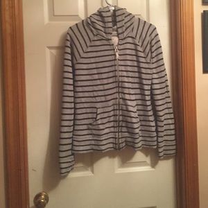 Nollie black and grey striped hoodie size M