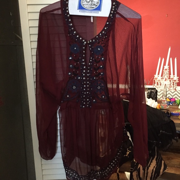 Free People beaded top