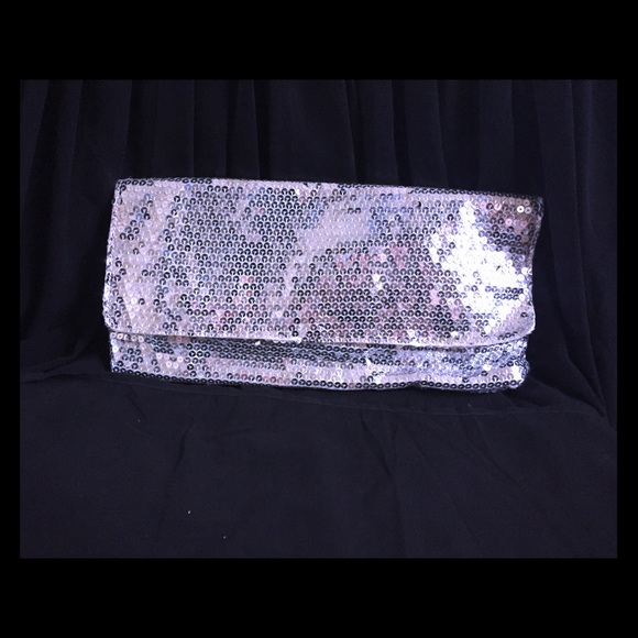 Silver Sequins Clutch