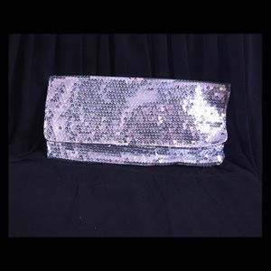 Silver Sequins Clutch