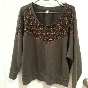 Free People Floral Lace Sweatshirt
