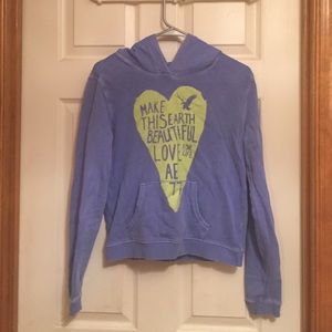 American eagle hoodie size small blue green