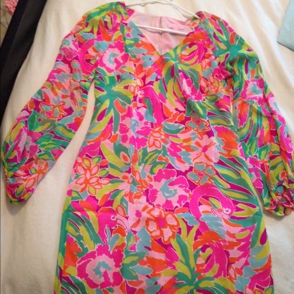 V Neck, chiffon, long sleeve Lilly Pulitzer dress
