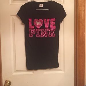 Victoria's Secret pink love pink black shirt