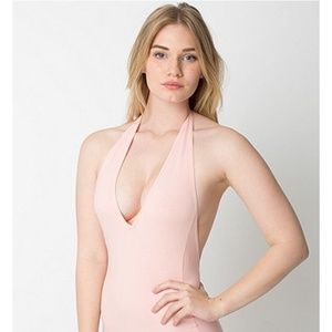 American Apparel cotton spandex halter bodysuit
