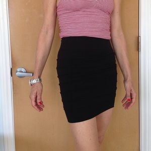 Black mini skirt