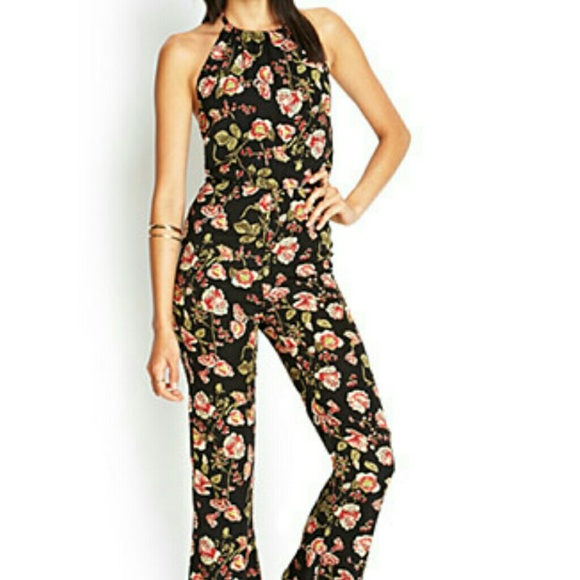 floral 100% rayon jumpsuit - Picture 2 of 3