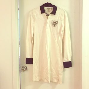 Cream Ralph Lauren rugby long sleeved dress