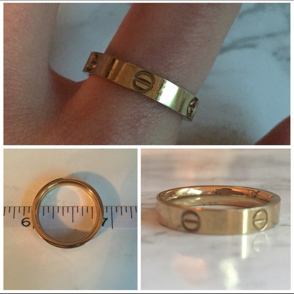 Gold screw ring - size 8