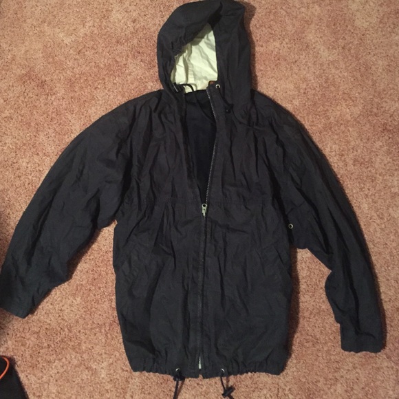 Navy rain coat