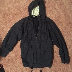 Navy rain coat