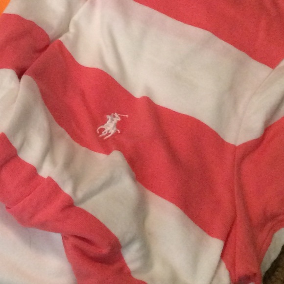 Pink and white striped polo tee!
