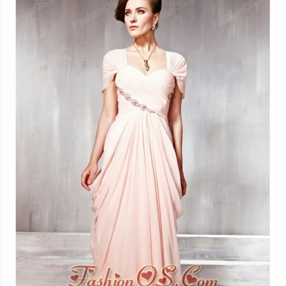 Beautiful long light pink prom dress