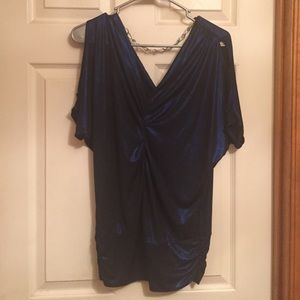 Blue and black shimmery clubbing top