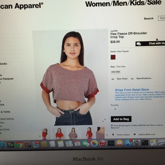 Flex Fleece Off-Shoulder Crop Top Red