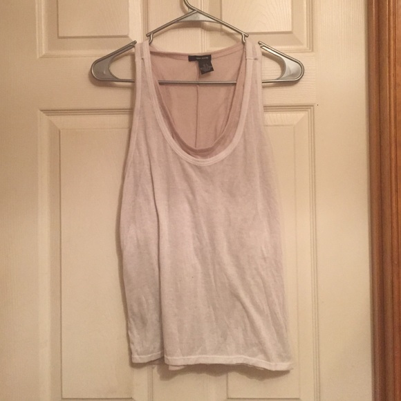 White and tank overlaid tank top DKNY