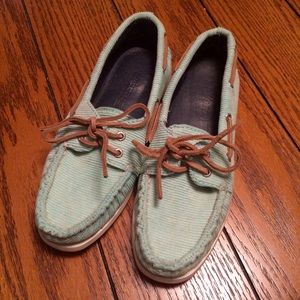 Mint Corduroy Sperry Top-siders