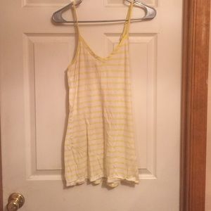 Yellow white stripe American eagle layering tank