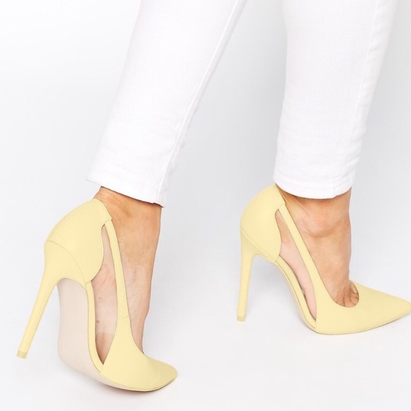 ASOS pointed yellow heels