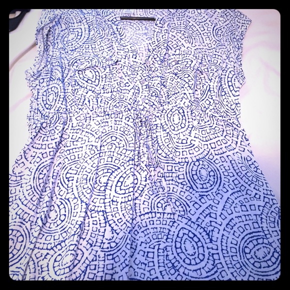 Motherhood blue and white maternity tunic.