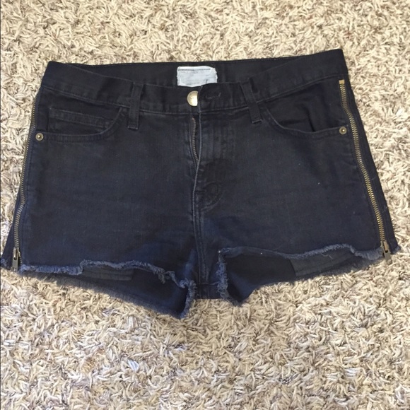 Side Zip Stretch Denim Shorts (Night Wash) - Picture 3 of 3