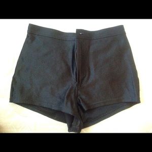 American apparel black disco high wasted shorts