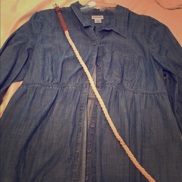 Motherhood denim dress.