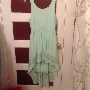 green high low dress