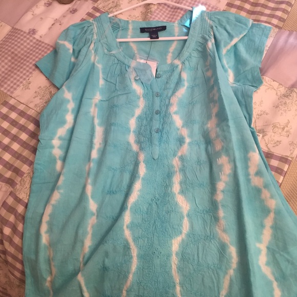Bandolino Jeans Teal Tie-Dye Shirt