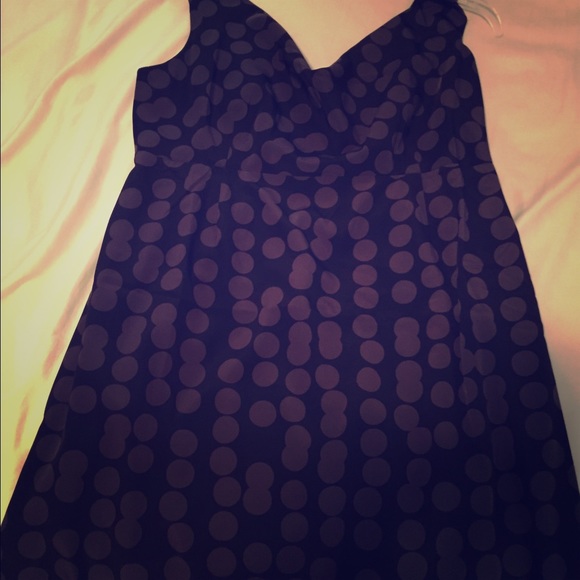 Black polka dot maternity dress from Gap.