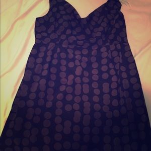 Black polka dot maternity dress from Gap.