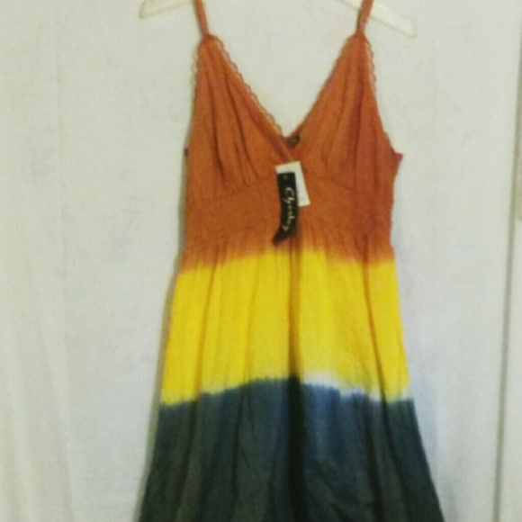 Multicolor hand-dyed sundress.