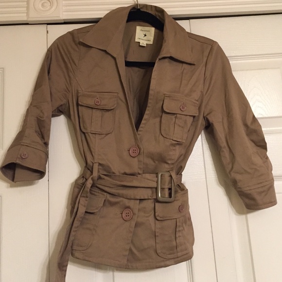 Tan three quarter sleeve jacket