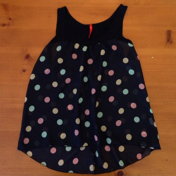 Navy Polka Dot Top