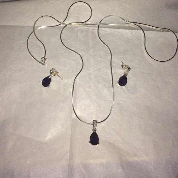 Purple Necklace & Earring Set