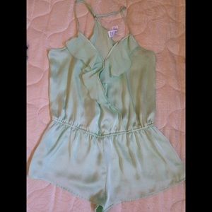 Forever 21 mint green silk romper