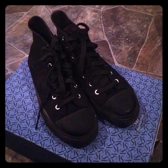 Hot Topic Shoes - Demonia brand black high tops