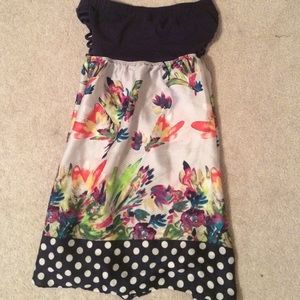 Strapless floral dress