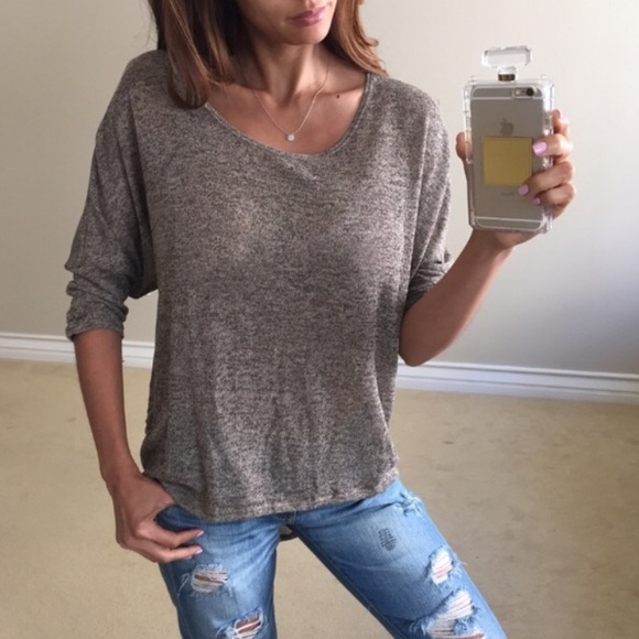 • SOLD • Khaki Dolman Top L - Picture 2 of 4