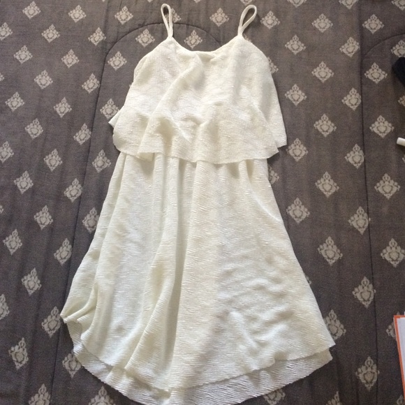 White mini two tiered dress