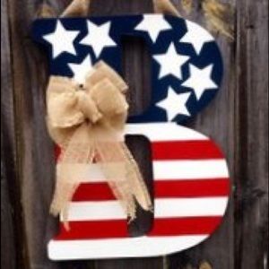 Patriotic Monogram Door Hanger for Rhondacain