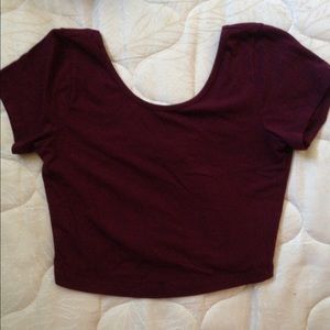 Brandy Melville burgundy crop top