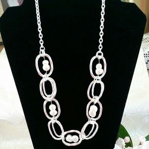 NWOT White baroque station necklace.