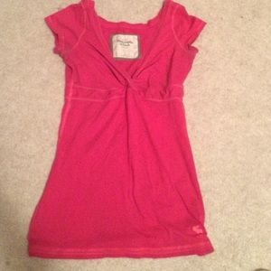 Pink Abercrombie and Fitch V neck top
